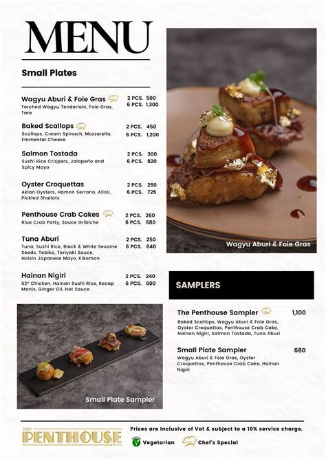 the penthouse 8747 menu